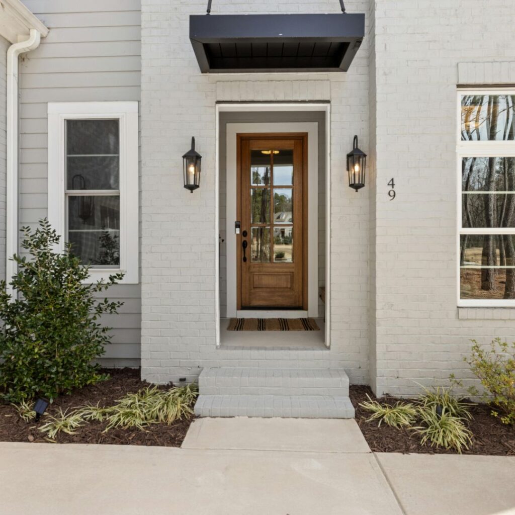 Exterior front door and porch