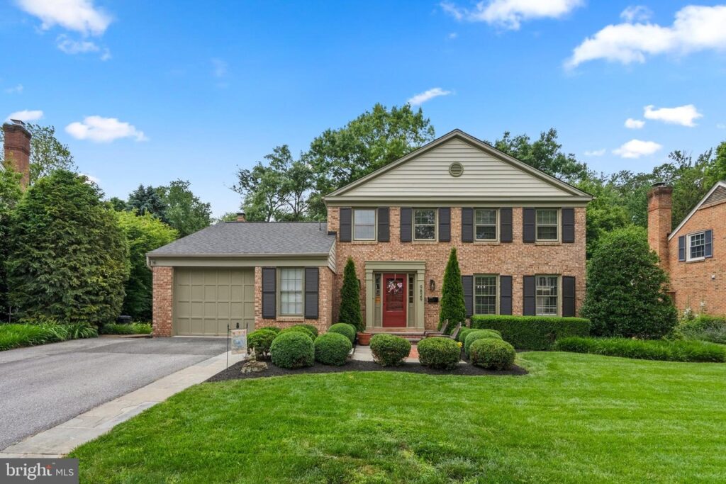 Brick home in summer