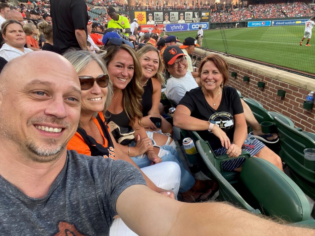 The Yi Team at Orioles game