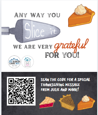 Thanksgiving Day Pie Label, mortgage mama dmv Erin Finke