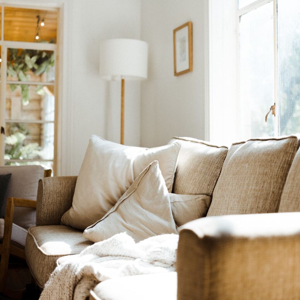 Family room sofa is a great place to talk about the rules for a VA home loan