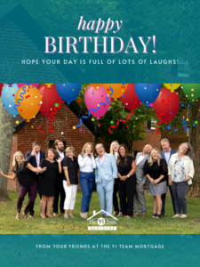 Happy birthday zoom background from The Yi Team Mortgage